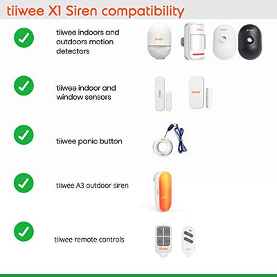 tiiwee X1 Alarmsirene für das tiiwee Home Alarm System - Zur Erweiterung von Tiiwee X1 Sirenen-basierten Systemen - Für den Innenbereich - Alarmanlagen - Sicherheitstechnik Einbruchschutz
