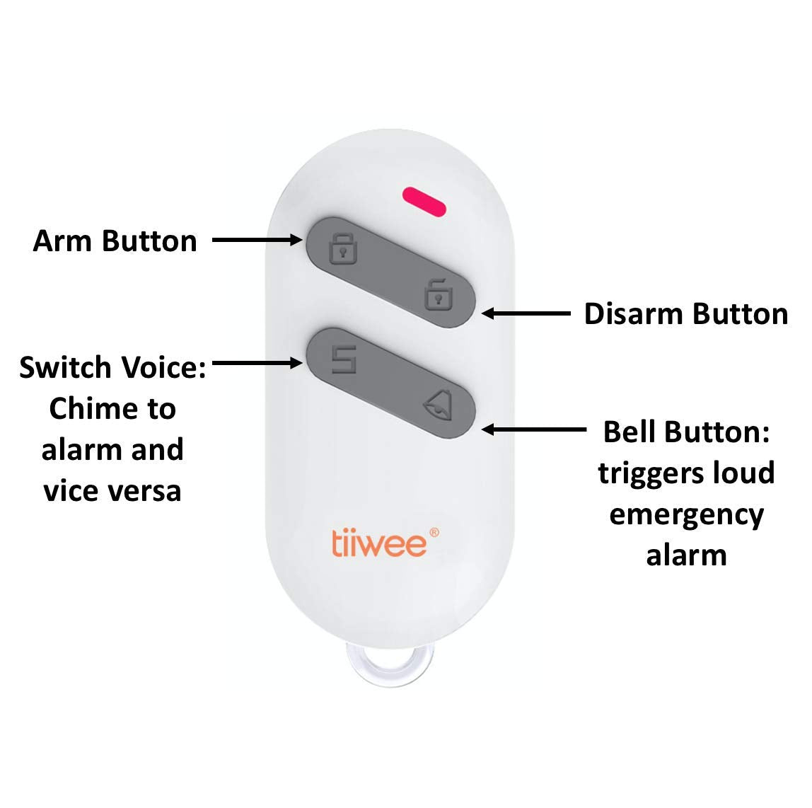 tiiwee A2 PIR Bewegungsmelder Alarm mit Fernbedienung - 125 dB