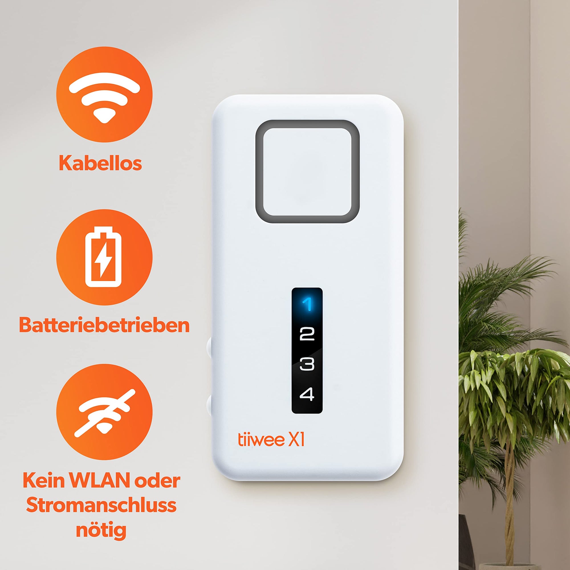 tiiwee Home Alarm System Wireless Kit X1 - Komplette Alarmanlage mit X1-Sirene, 2 Fenster Tür Sensoren und 2 Fernbedienungen - Fensteralarm Türalarm