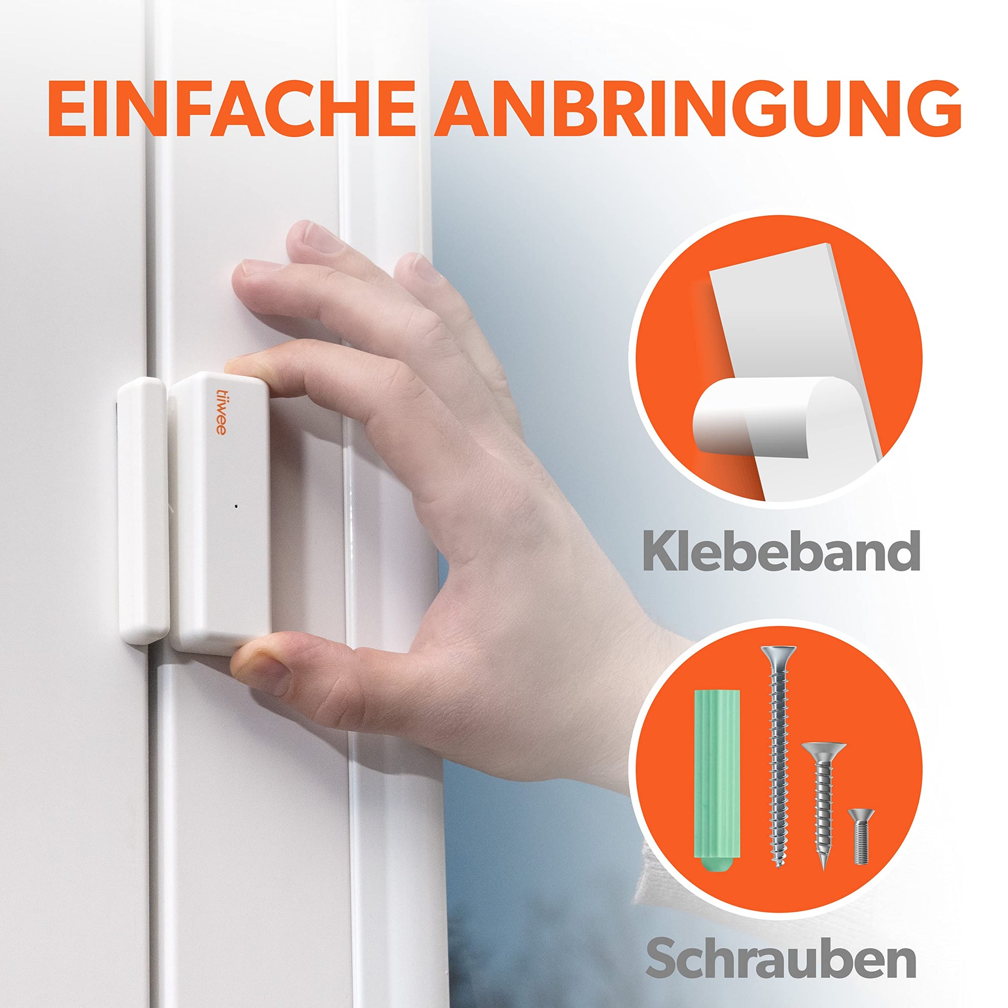 tiiwee Alarmanlage für Tür und Fenster - Sicherheitssystem mit Sirene, 4 Tür- und Fenstersensoren und 2 Fernbedienungen - Einbruchsschutz Haus, Wohnung, Garage