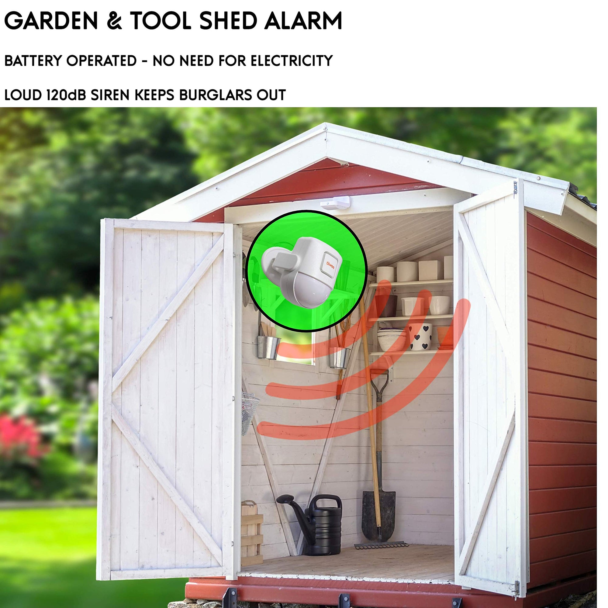 tiiwee X4 PIR Bewegungsmelder Alarm System mit 2 Fernbedienungen und 2 Tür Fenstersensoren - Drahtlos - 120 dB Sirene - Erweiterbar - Türklingel und Lauter Sirenen-Sound - 2 Jahre Garantie