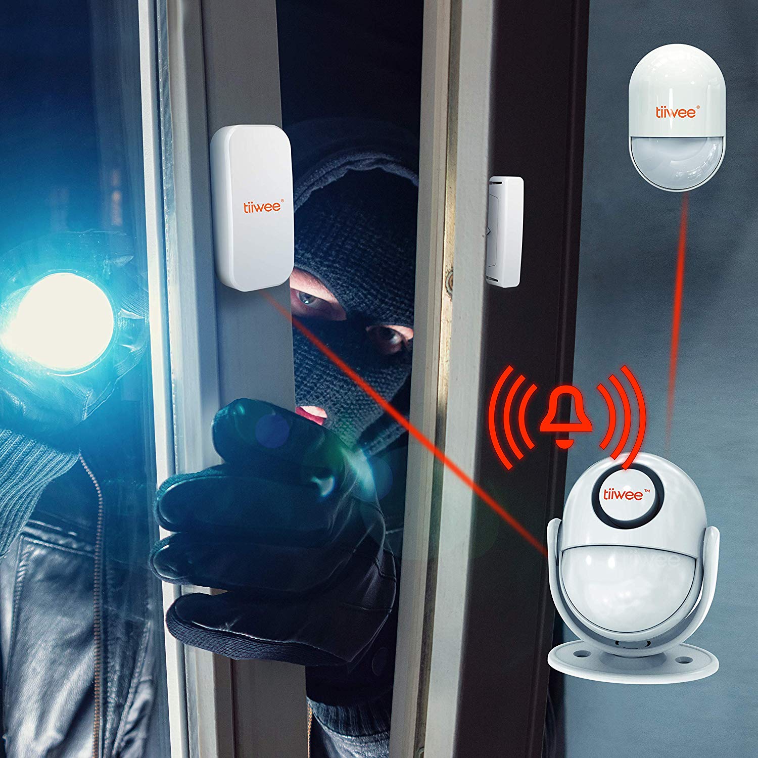 tiiwee A2 PIR Bewegungsmelder Alarm mit Fernbedienung - 125 dB