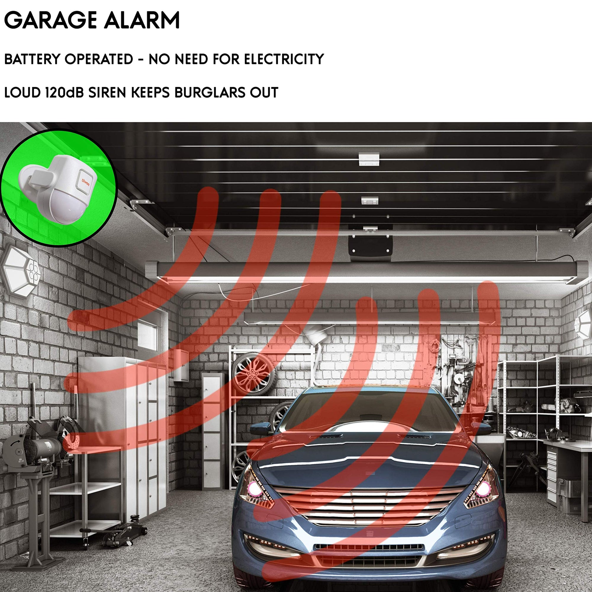 tiiwee X4 PIR Bewegungsmelder Alarm System mit 2 Fernbedienungen und 2 Tür Fenstersensoren - Drahtlos - 120 dB Sirene - Erweiterbar - Türklingel und Lauter Sirenen-Sound - 2 Jahre Garantie